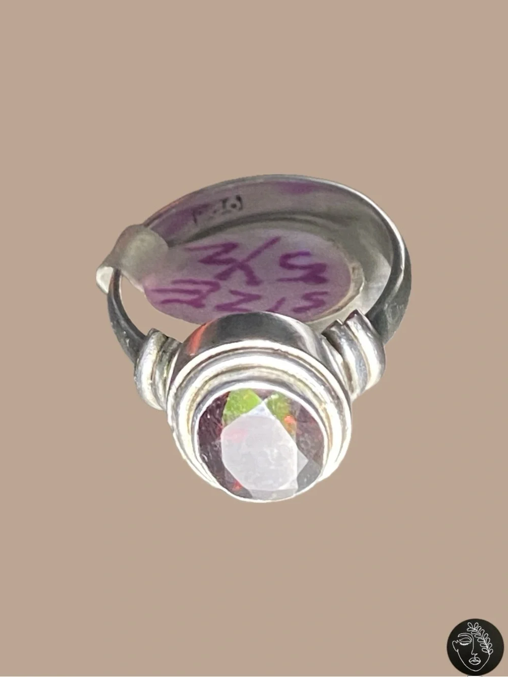 VTG NWT Sterling Silver 925 Red Garnet Solitaire Ring Size 5.5 Boho